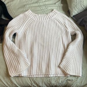 Size large knit white sweater with bell sleeves.